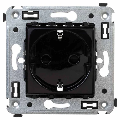 Розетка 1-м СП 2мод. Avanti "Черный квадрат" 16А IP20 2P+E защ. шторки черн. DKC 4402003 Розетка 1-м СП 2мод. Avanti "Черный квадрат" 16А IP20 2P+E защ. шторки черн. DKC 4402003